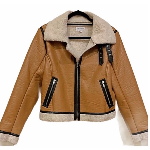 Flash Sale Type Alpha Jacket NEW WITH TAGS Faux leather shearling lined Size L - Picture 3 of 13